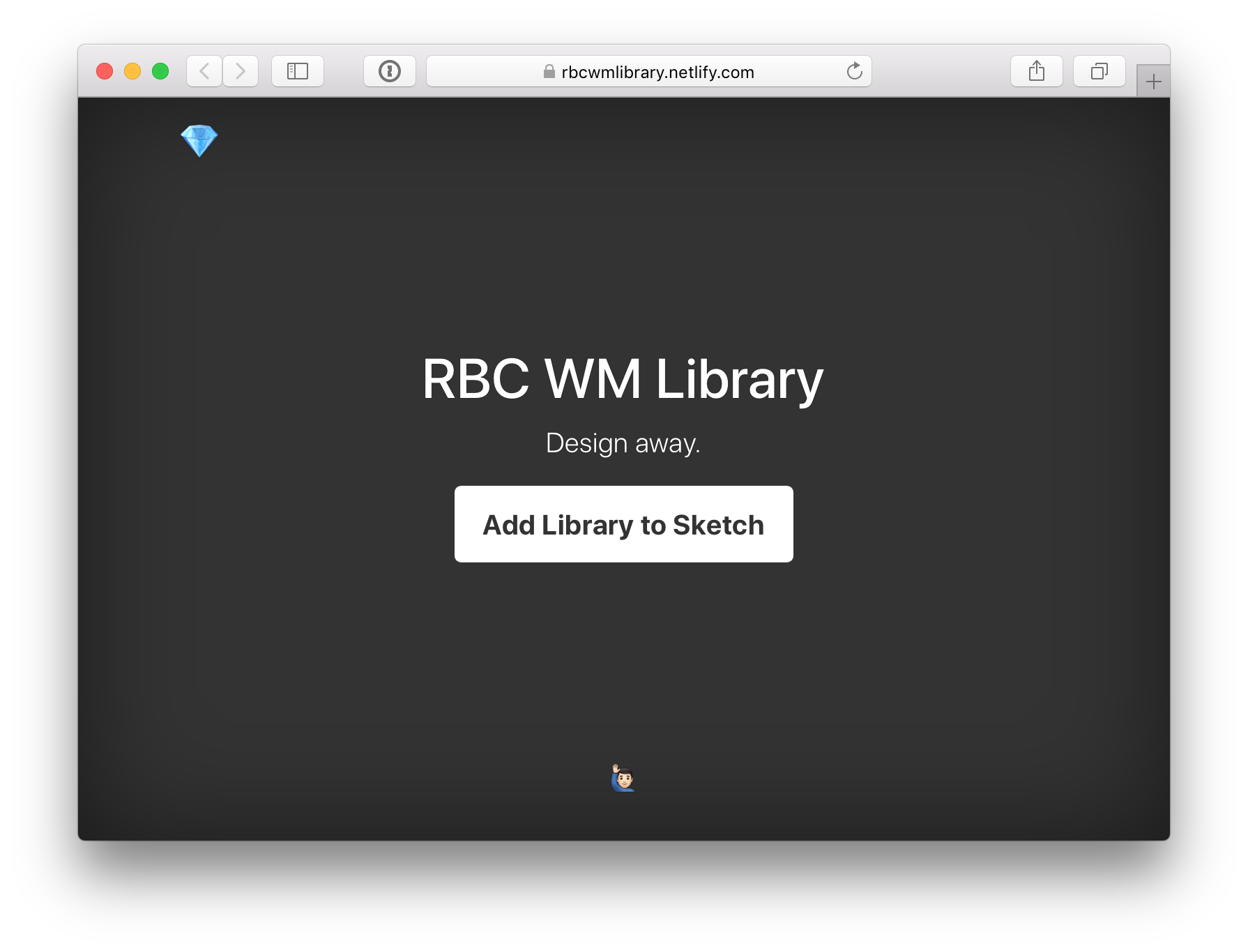 The landing page for the library, has a prominent "Add Library to Sketch" button as a link in the middle of the page.